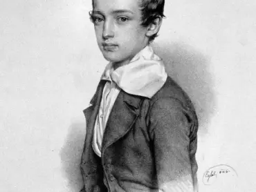 Arcivévoda Josef Karel Ludvík (1833–1905), syn uherského palatina Josefa. Litografie od Franze Eybla z roku 1846.